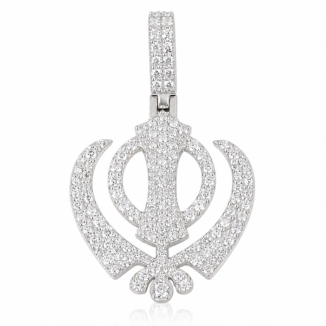Iced VVS Moissanite Khanda Pendant
