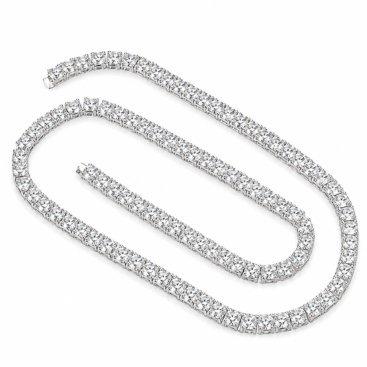 VVS 5mm Moissanite Tennis Chain White Gold