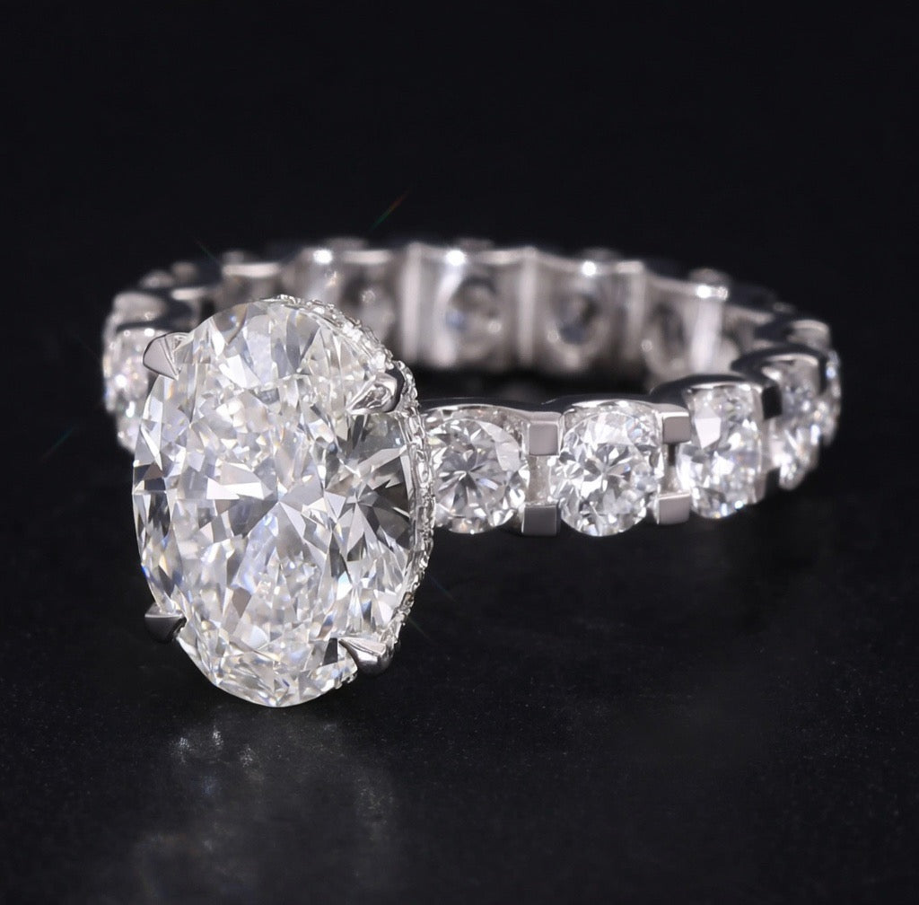 Princess Oval Cut Lab Diamond Womens Engagement Ring