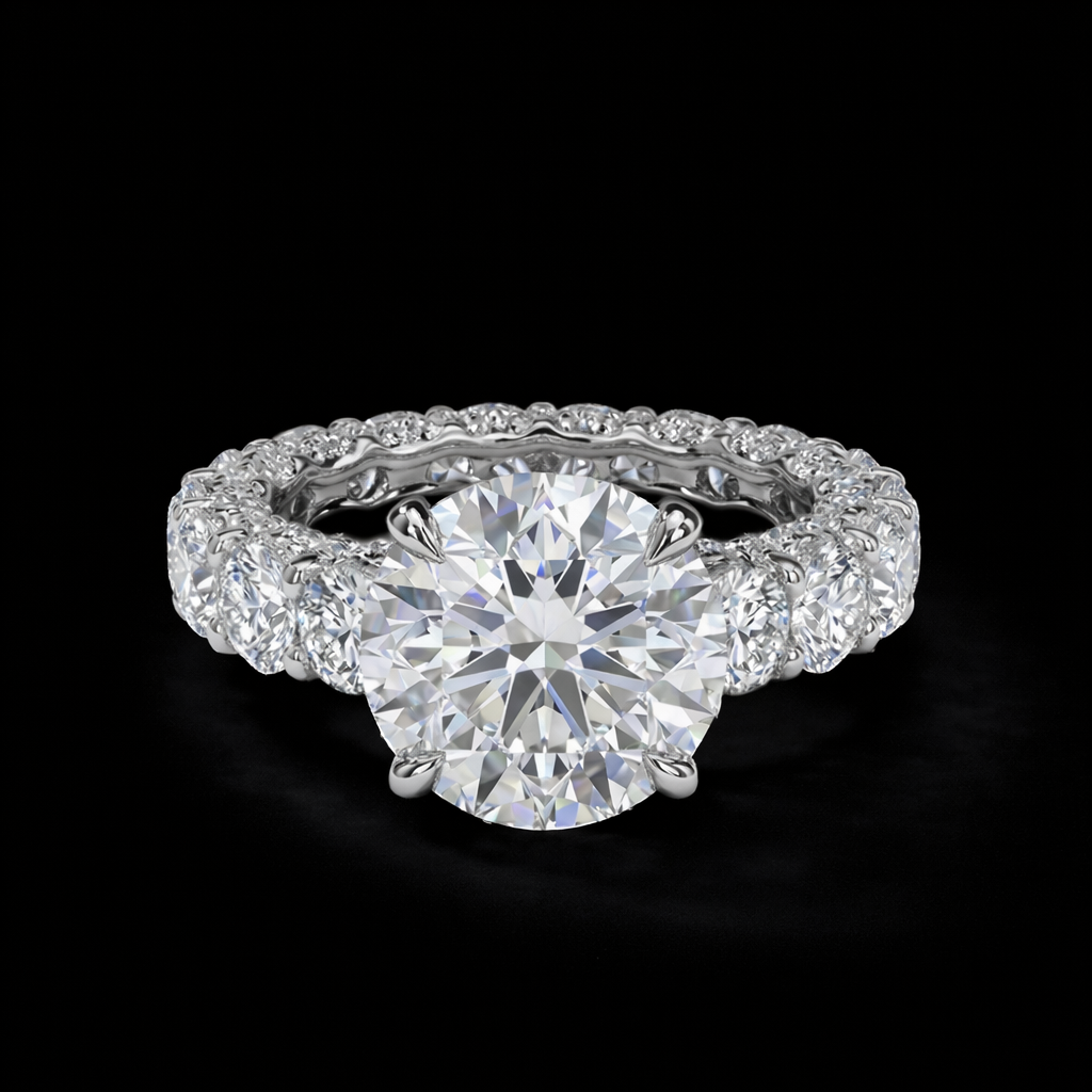 9.5ct TCW Round Cut Womens Ring