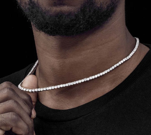 3mm Tennis Necklace in White Gold