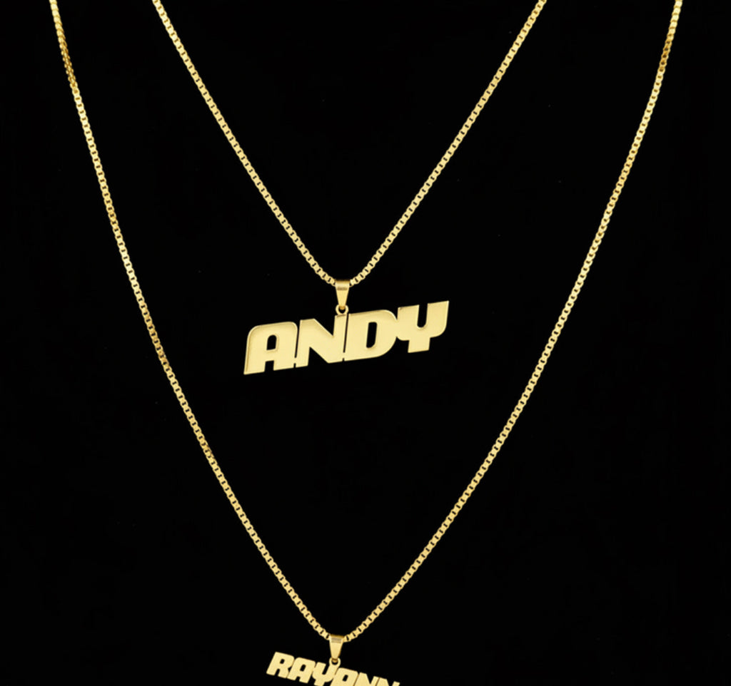 Custom Gold Name Pendant