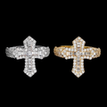 VVS 925S & VVS Moissanite Baguette Cut Cross Ring