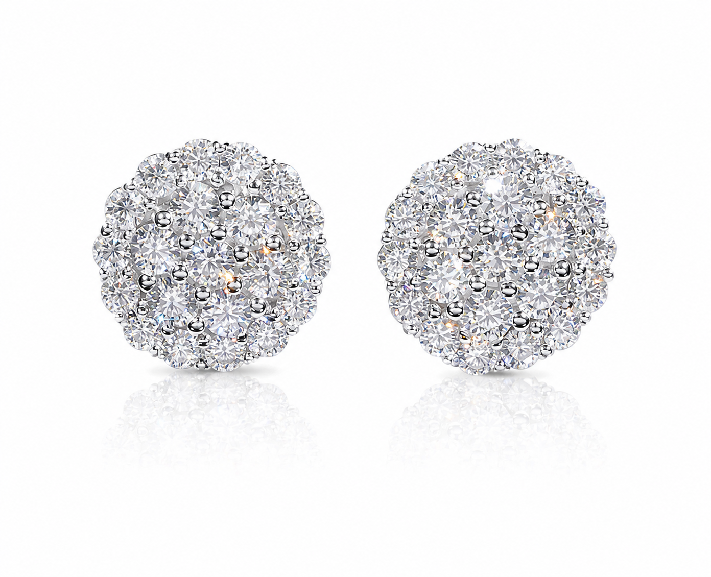 925S & VVS Moissanite Round Cut Full Paved Earrings
