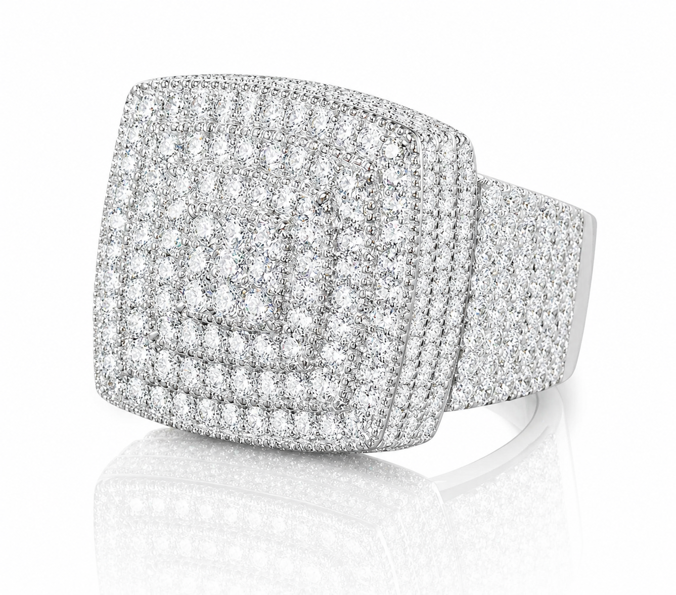 925S & VVS Moissanite Square Diamond Ring