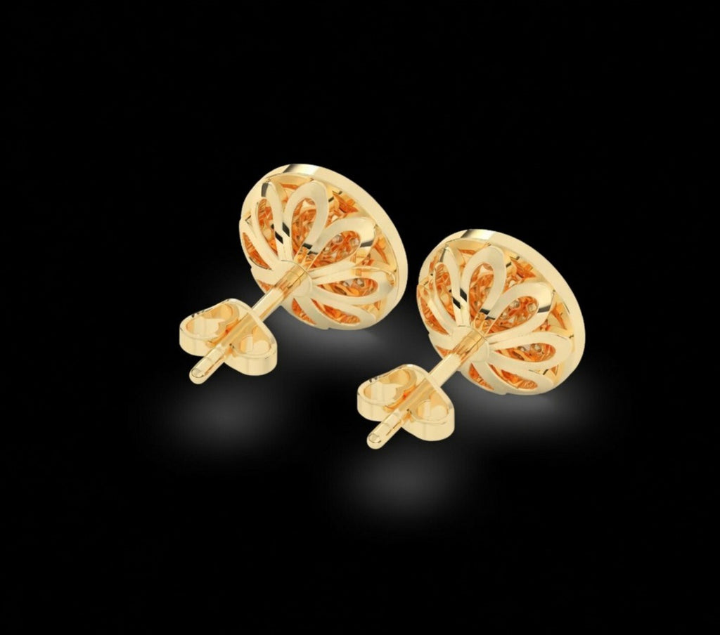 Lab Diamond Bloom Circle Men’s Studs