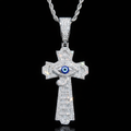 Egyptian Eye of Horus Baguette Cross Pendant