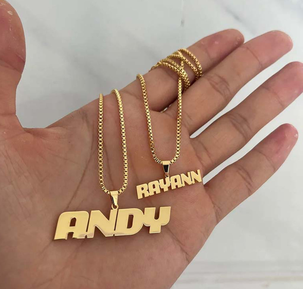 Custom Gold Name Pendant