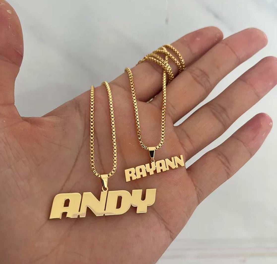 Custom Gold Name Pendant