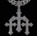 Iced Out Holy Trinity Triple Cross Pendant