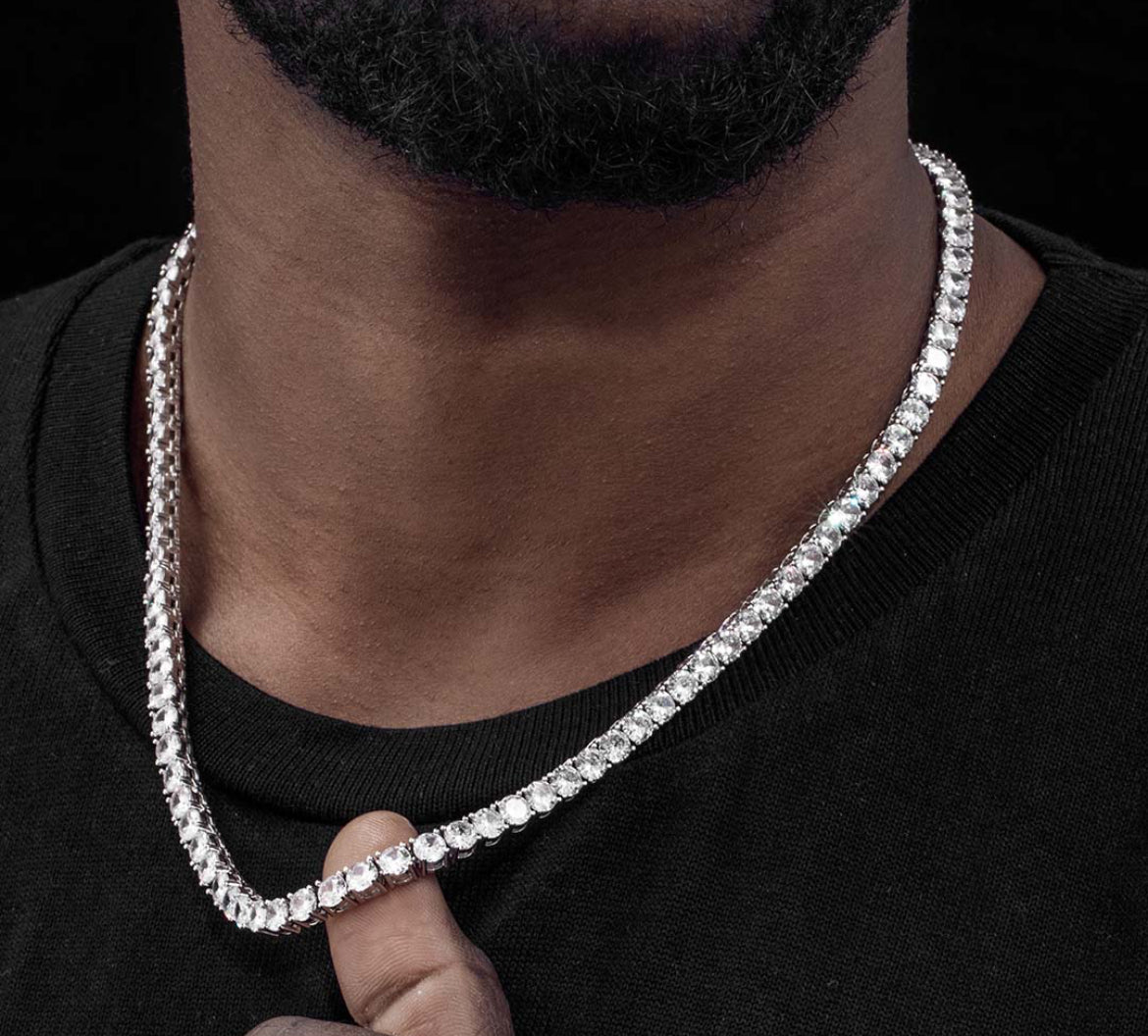 5MM Tennis Chain In White Gold