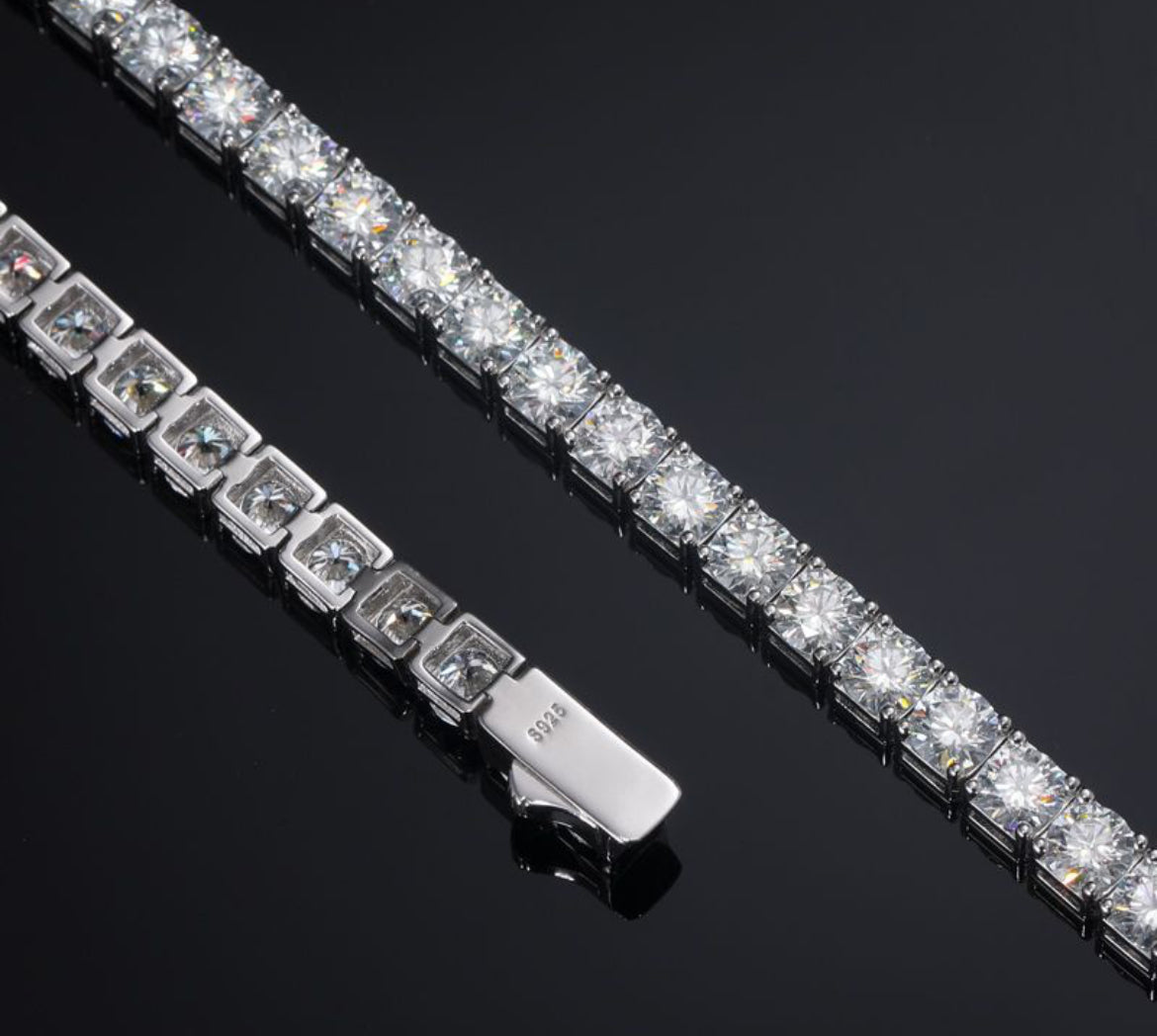 S925 Silver Moissanite 5mm Tennis Bracelet