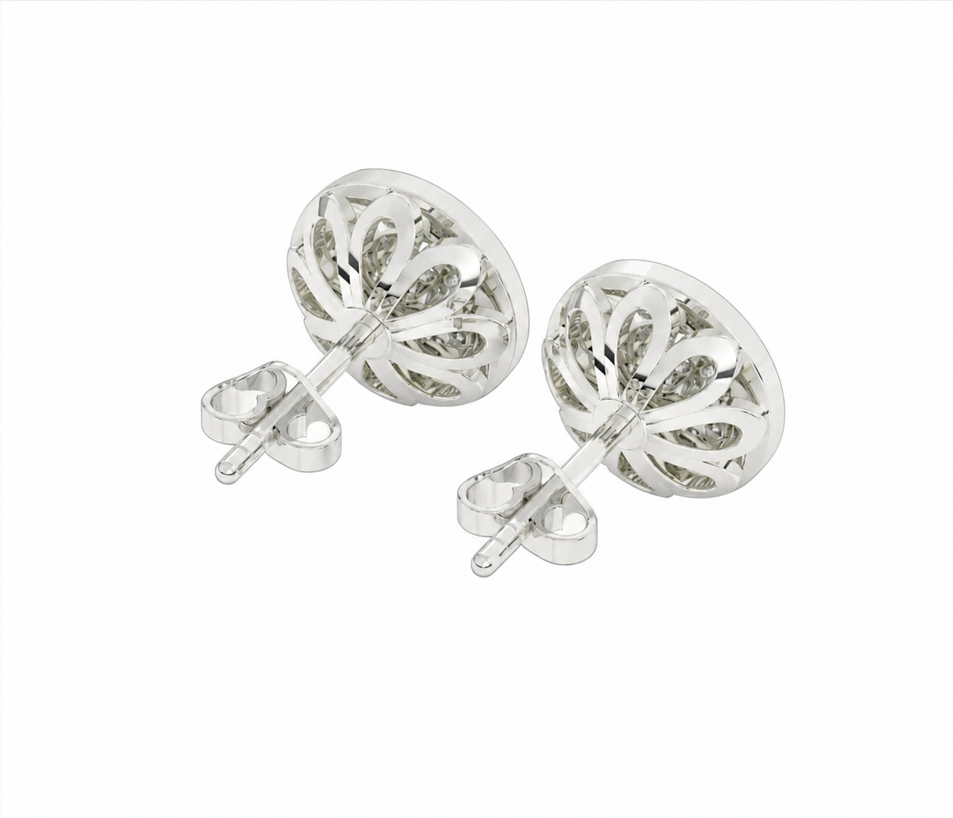 Natural Diamond Bloom Circle Men’s Studs