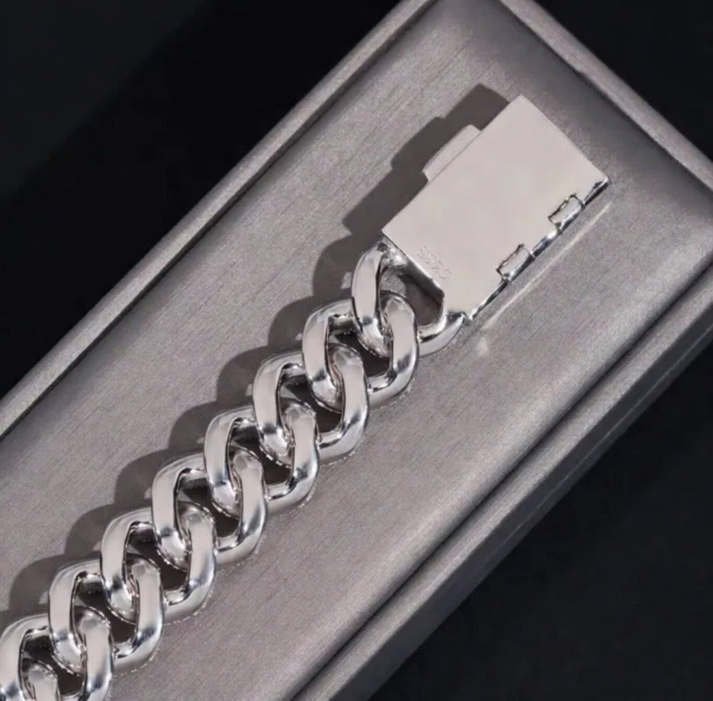 15MM Moissanite Cuban Bracelet