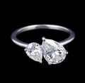 Pear Cut Lab Diamond Womens Engagement Ring