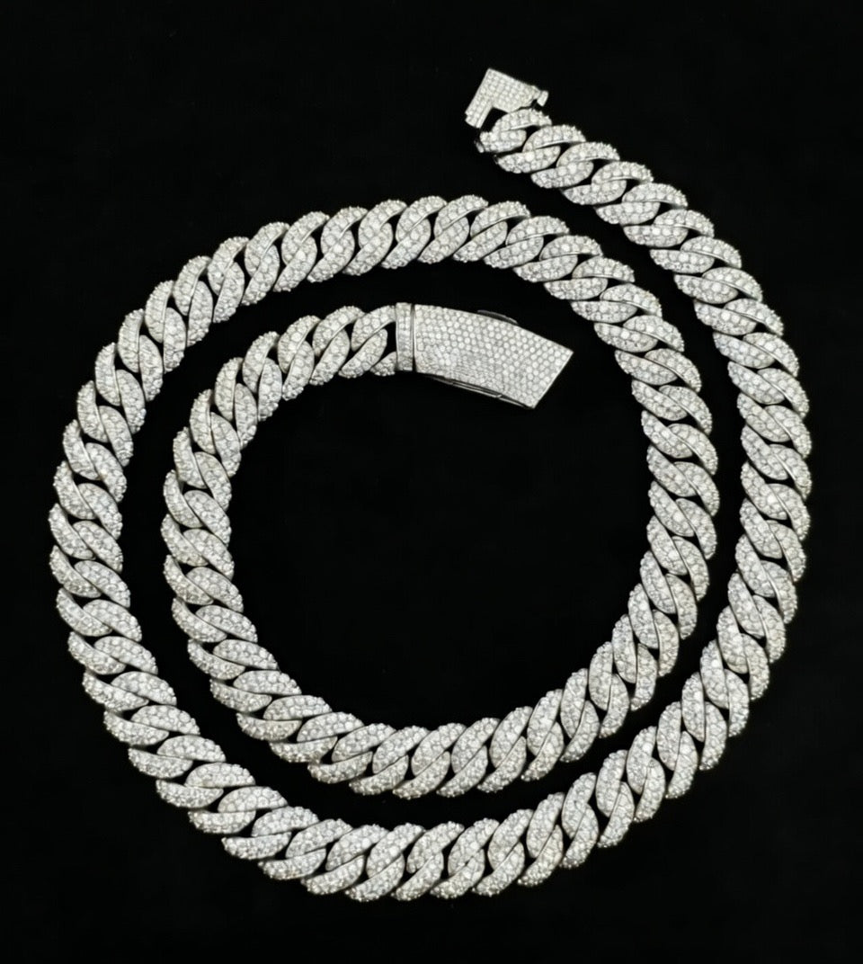 10MM VVS Moissanite Cuban Chain