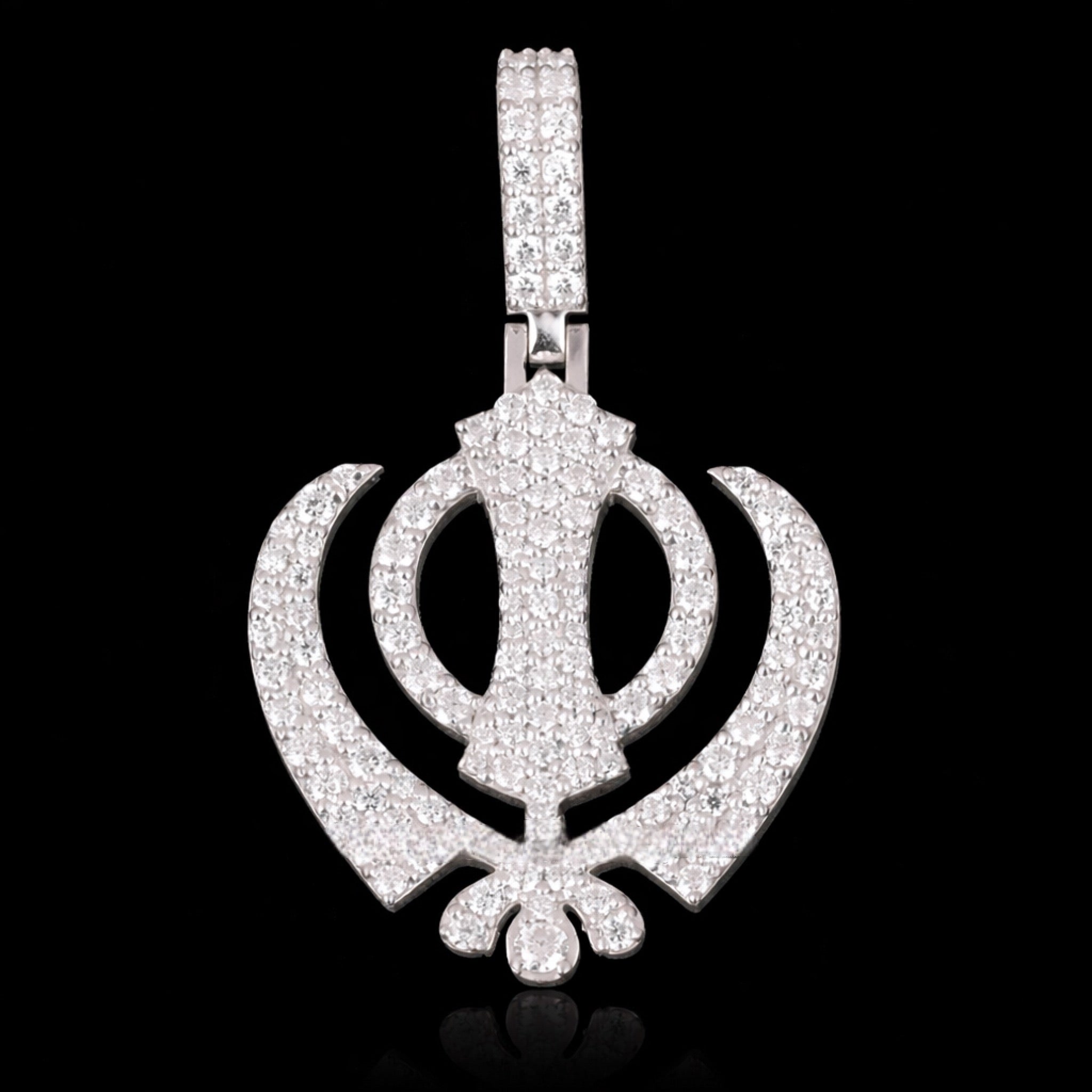 Iced VVS Moissanite Khanda Pendant
