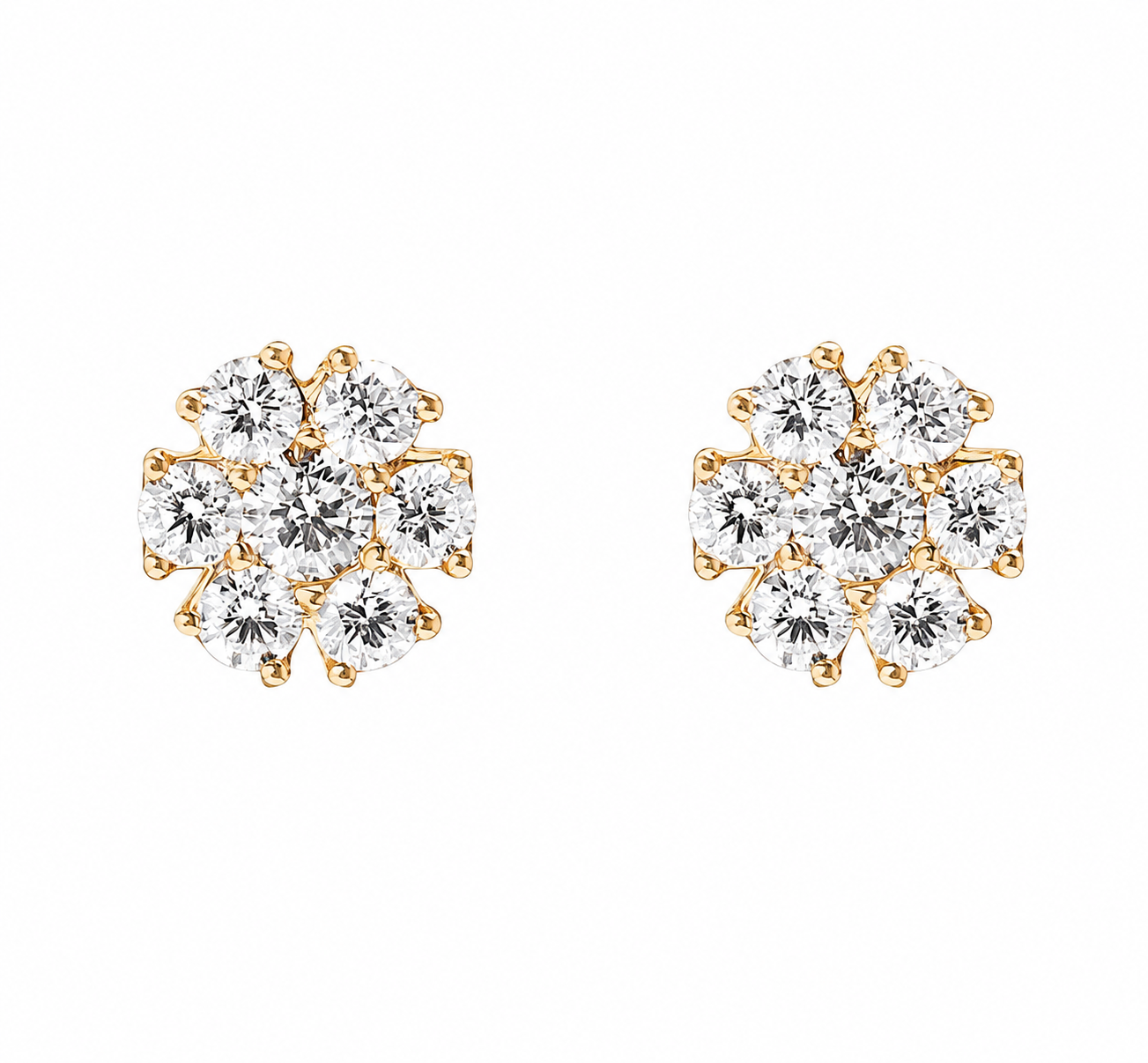 Natural Diamond Flower Set Men’s Earrings
