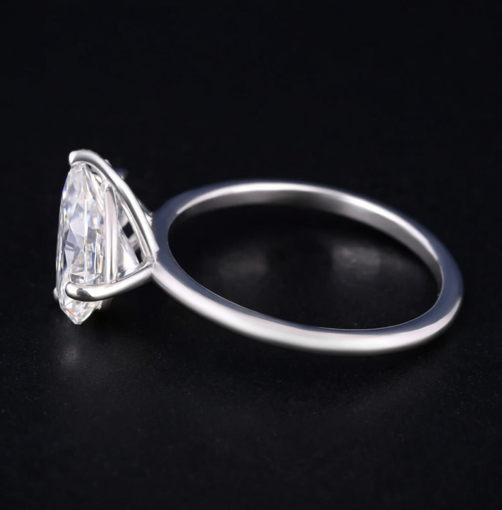 Pear Cut Lab Diamond Womens Engagement Ring