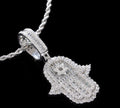Baguette Cut Hamsa Pendant