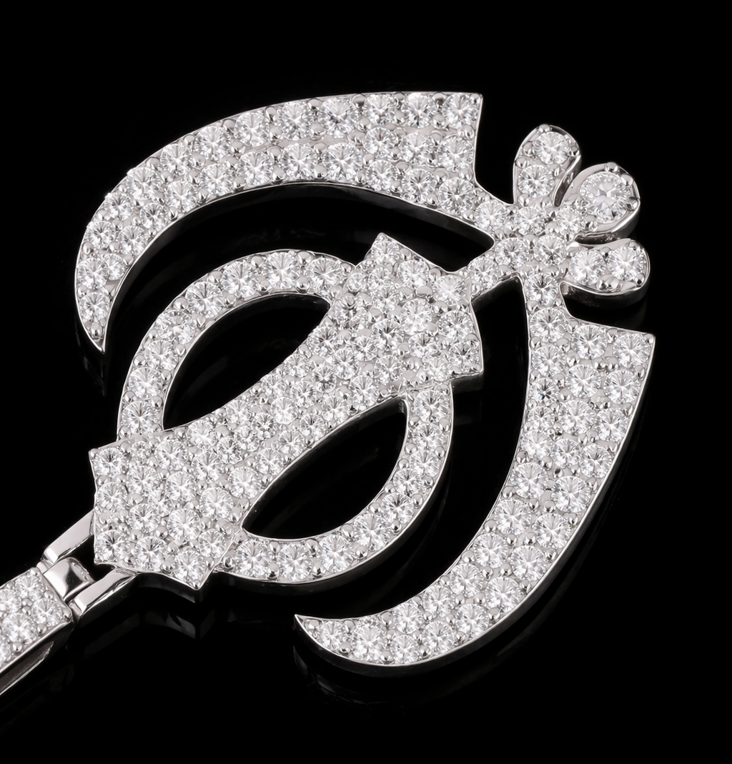 Iced VVS Moissanite Khanda Pendant