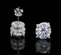 VVS Moissanite Round & Baguette Cut Full Paved Earrings