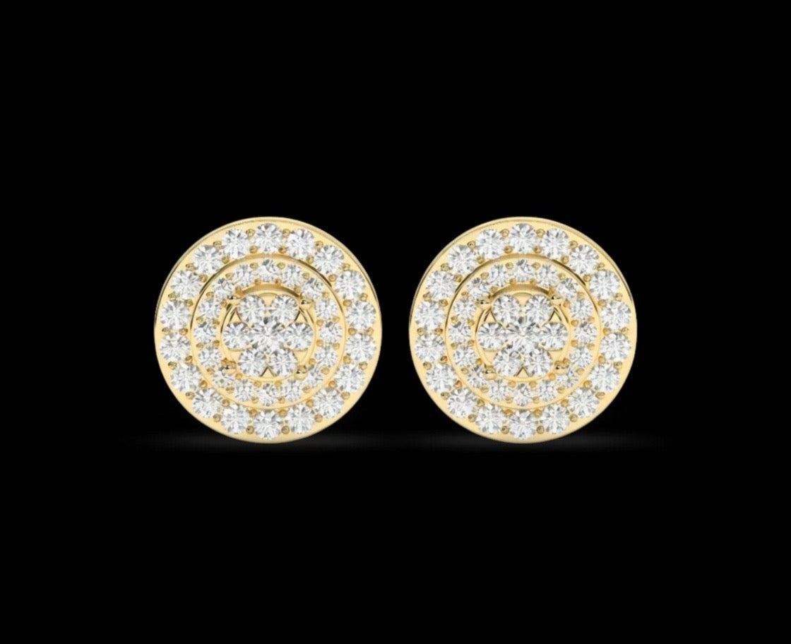 Lab Diamond Bloom Circle Men’s Studs