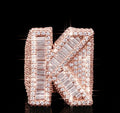 Baguette Cut Alphabet Letters Ring in Rose Gold