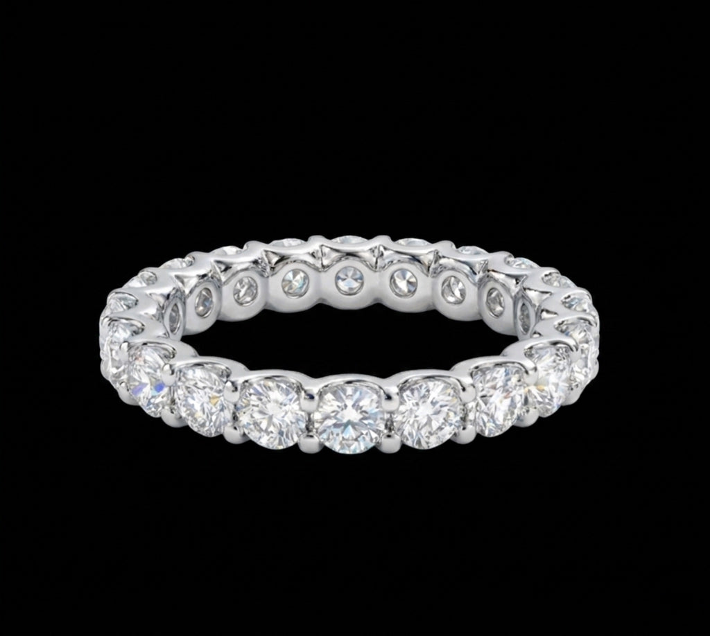 925S & VVS Moissanite 3mm Eternity Band Ring