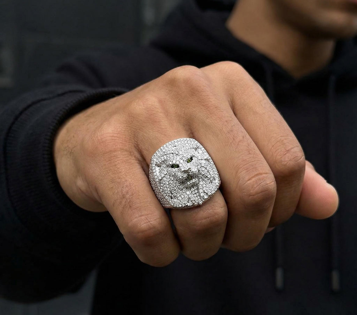 Iced Out Lion Ring