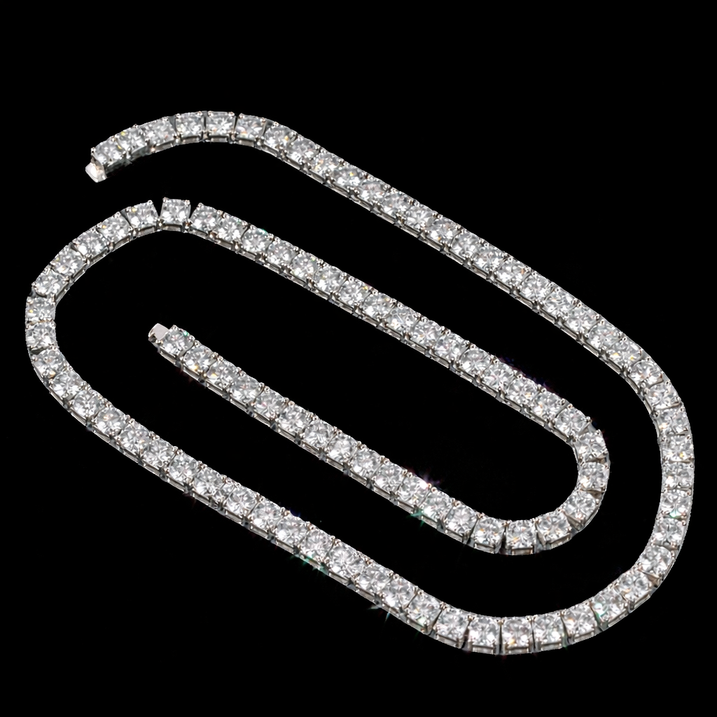 VVS 5mm Moissanite Tennis Chain White Gold