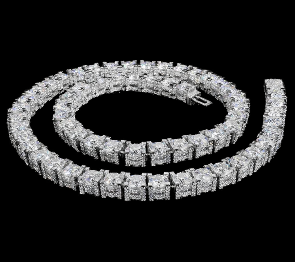 6.5mm Iced Out Sides Tennis Chain