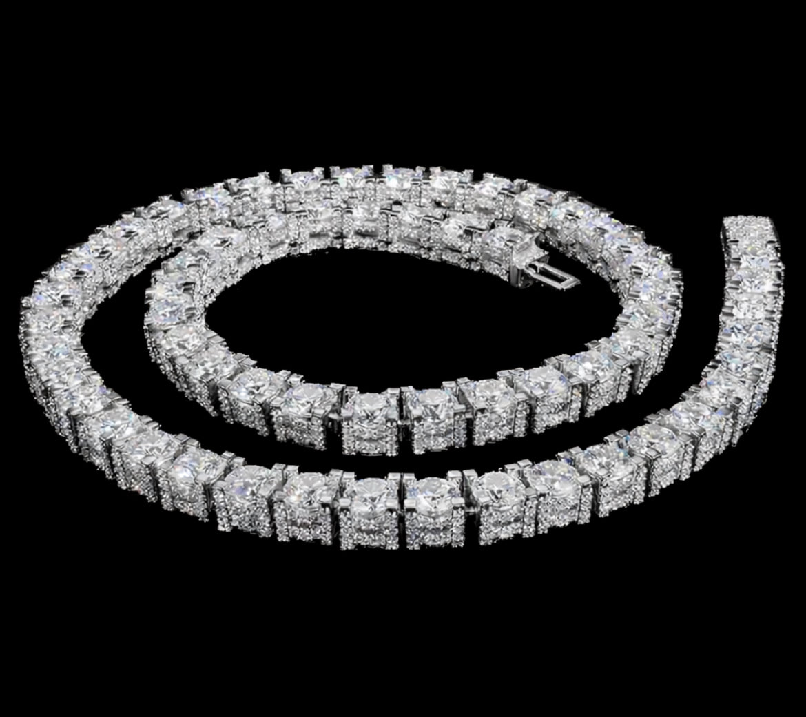 6.5mm Iced Out Sides Tennis Chain