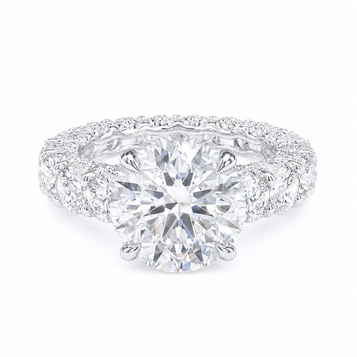 9.5ct TCW Round Cut Womens Ring