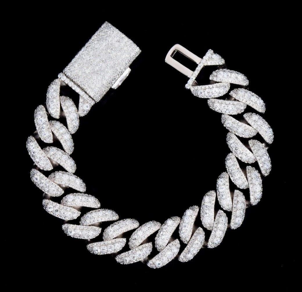 15MM Moissanite Cuban Bracelet