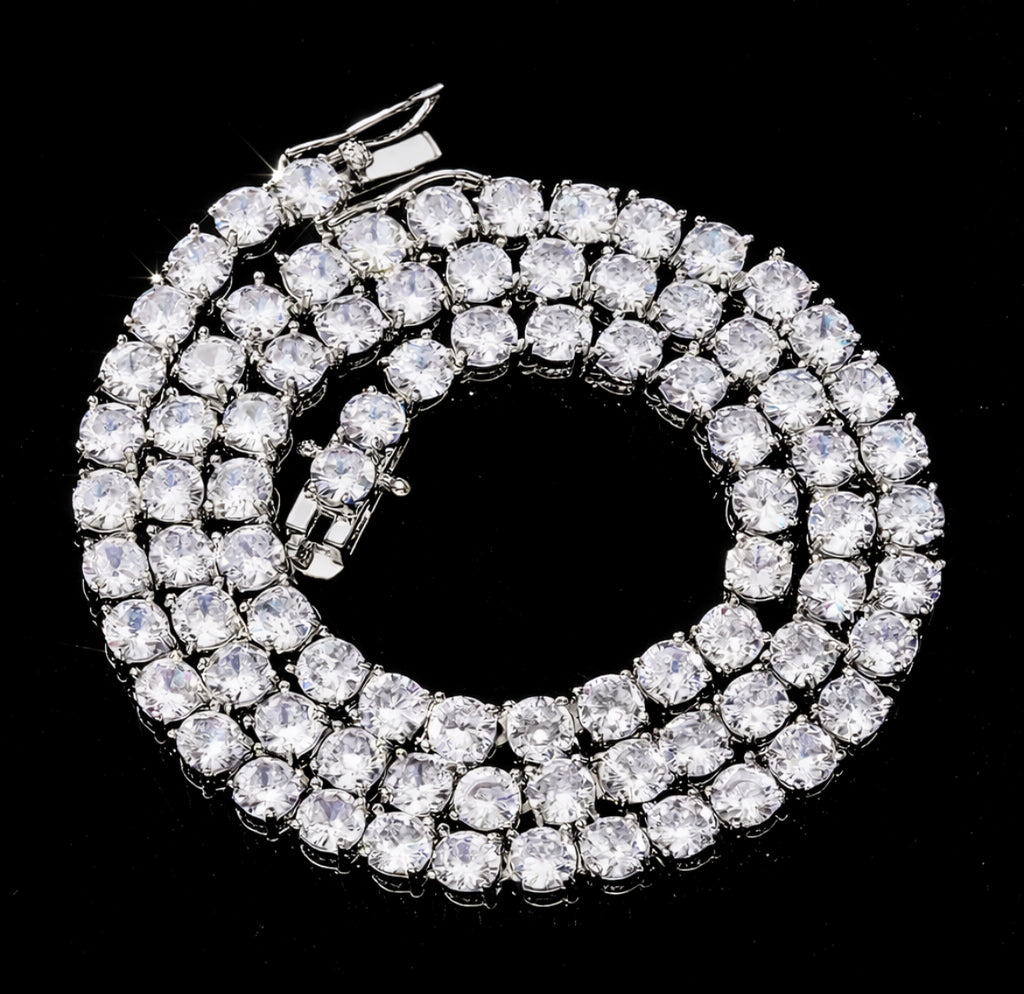 5MM Tennis Chain In White Gold