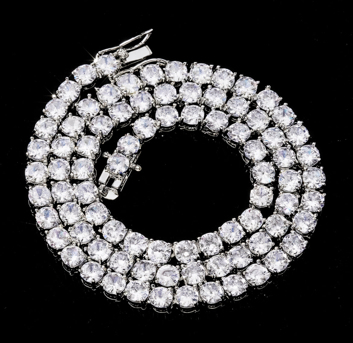 5MM Tennis Chain In White Gold