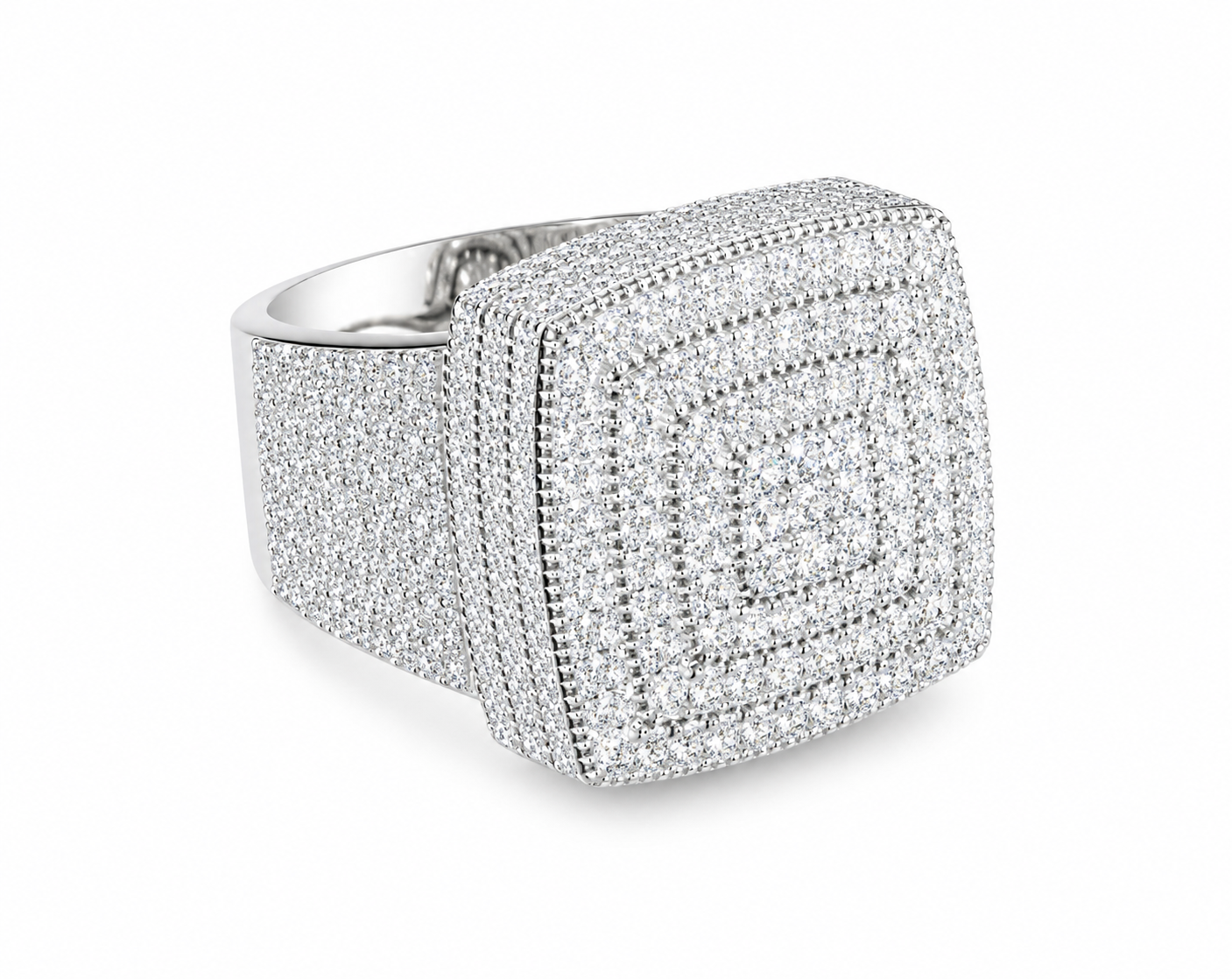 925S & VVS Moissanite Square Diamond Ring