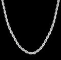 Men’s 3MM Solid 925 Sterling Silver Rope Chain
