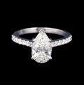 Pear Cut Lab Diamond Womens Engagement Ring
