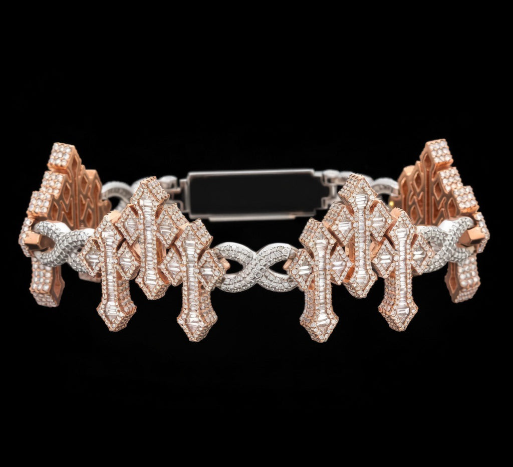 Lab Diamond Triple Cross Bracelet