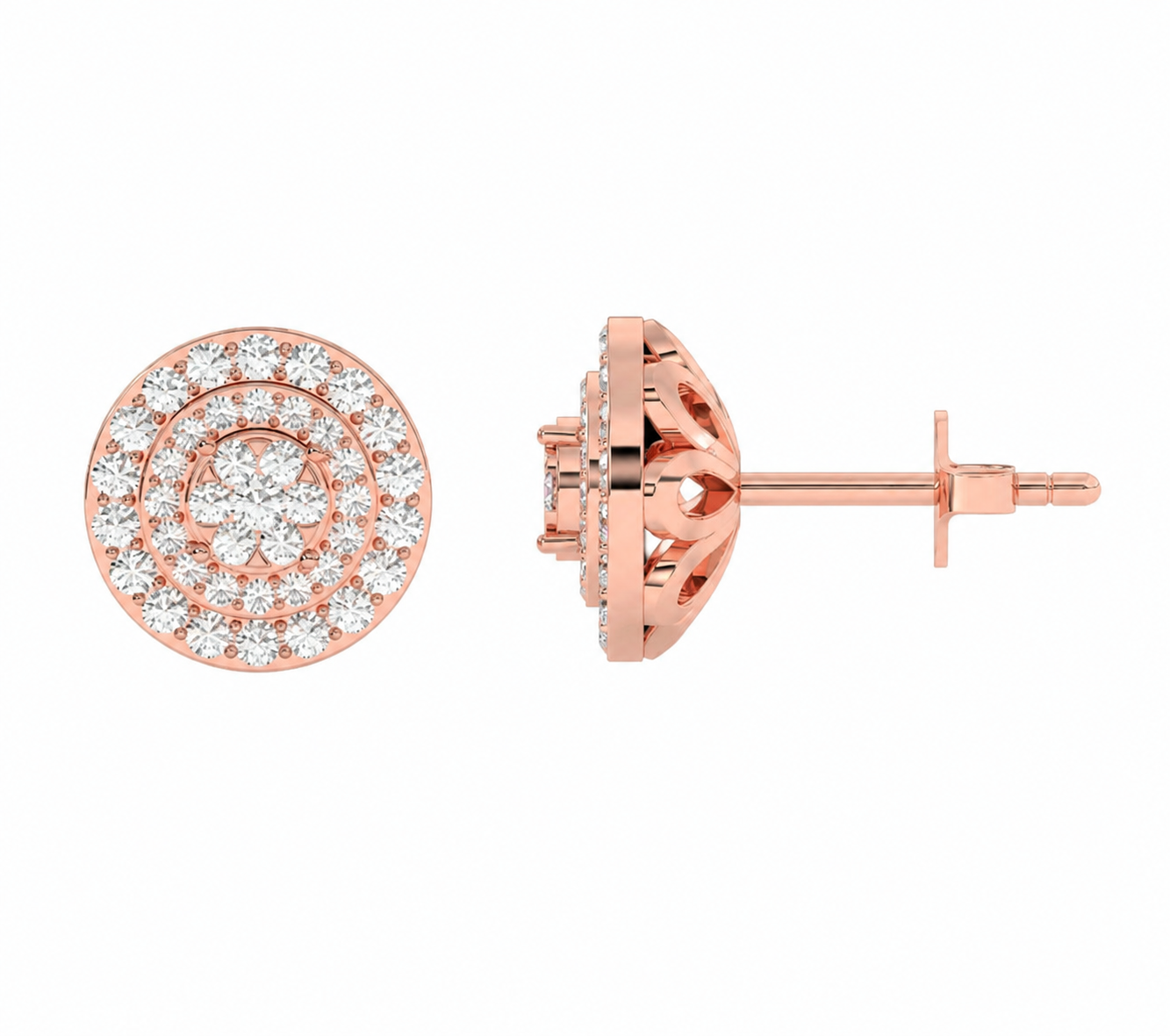 Natural Diamond Bloom Circle Men’s Studs