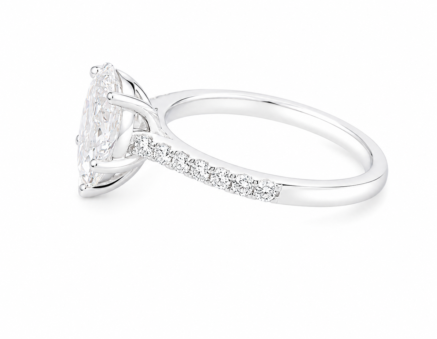 Pear Cut Lab Diamond Womens Engagement Ring