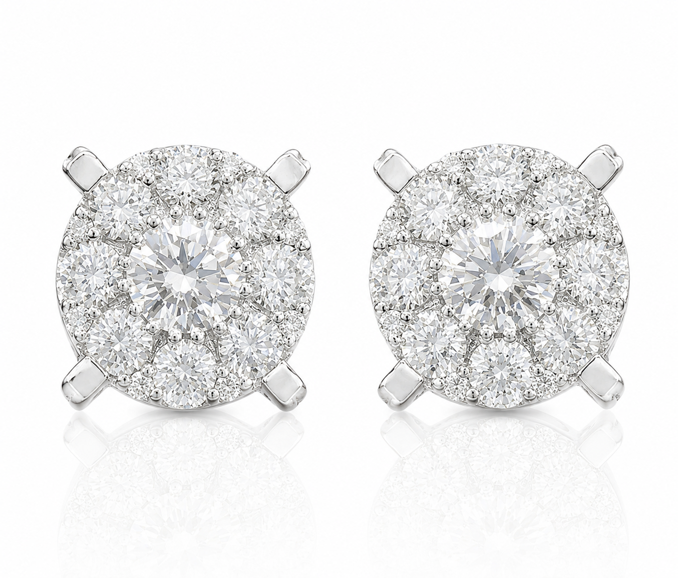 S925 Silver Micro Paved VVS Moissanite Stud Earrings