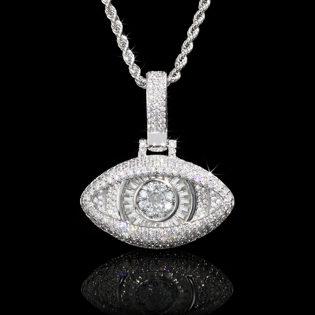 Evil Eye Baguette Pendant