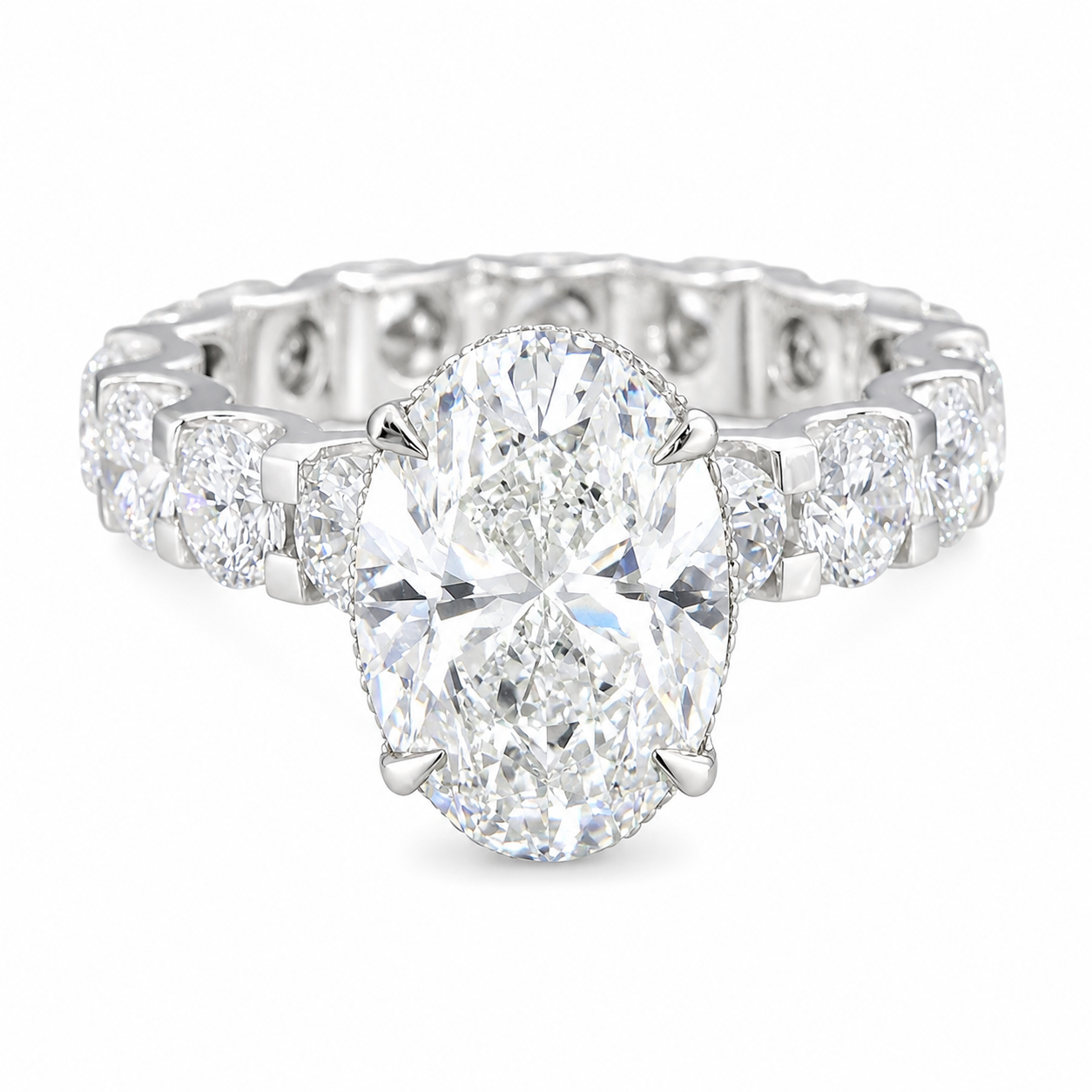 Princess Oval Cut Lab Diamond Womens Engagement Ring