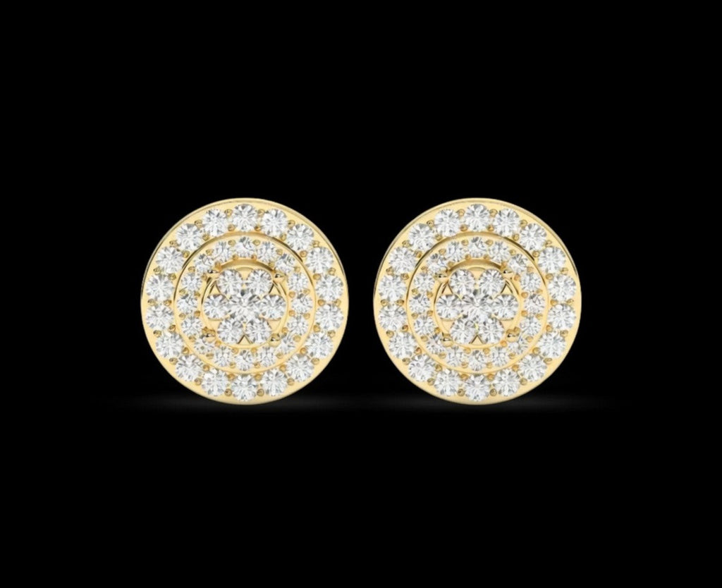 VVS Moissanite Bloom Circle Men’s Studs