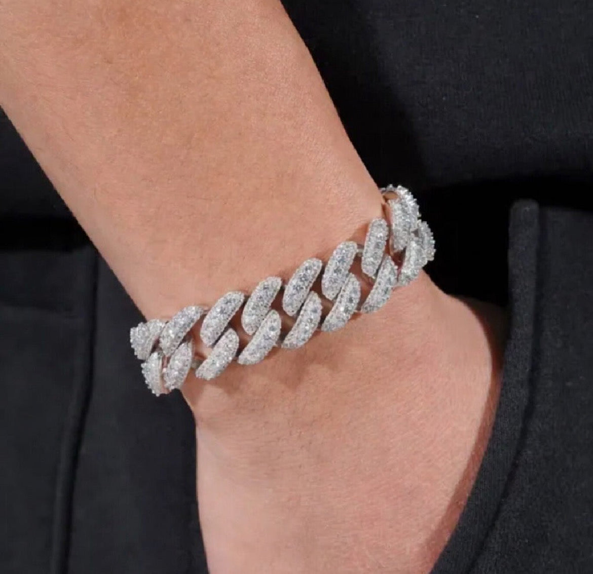 15MM Moissanite Cuban Bracelet
