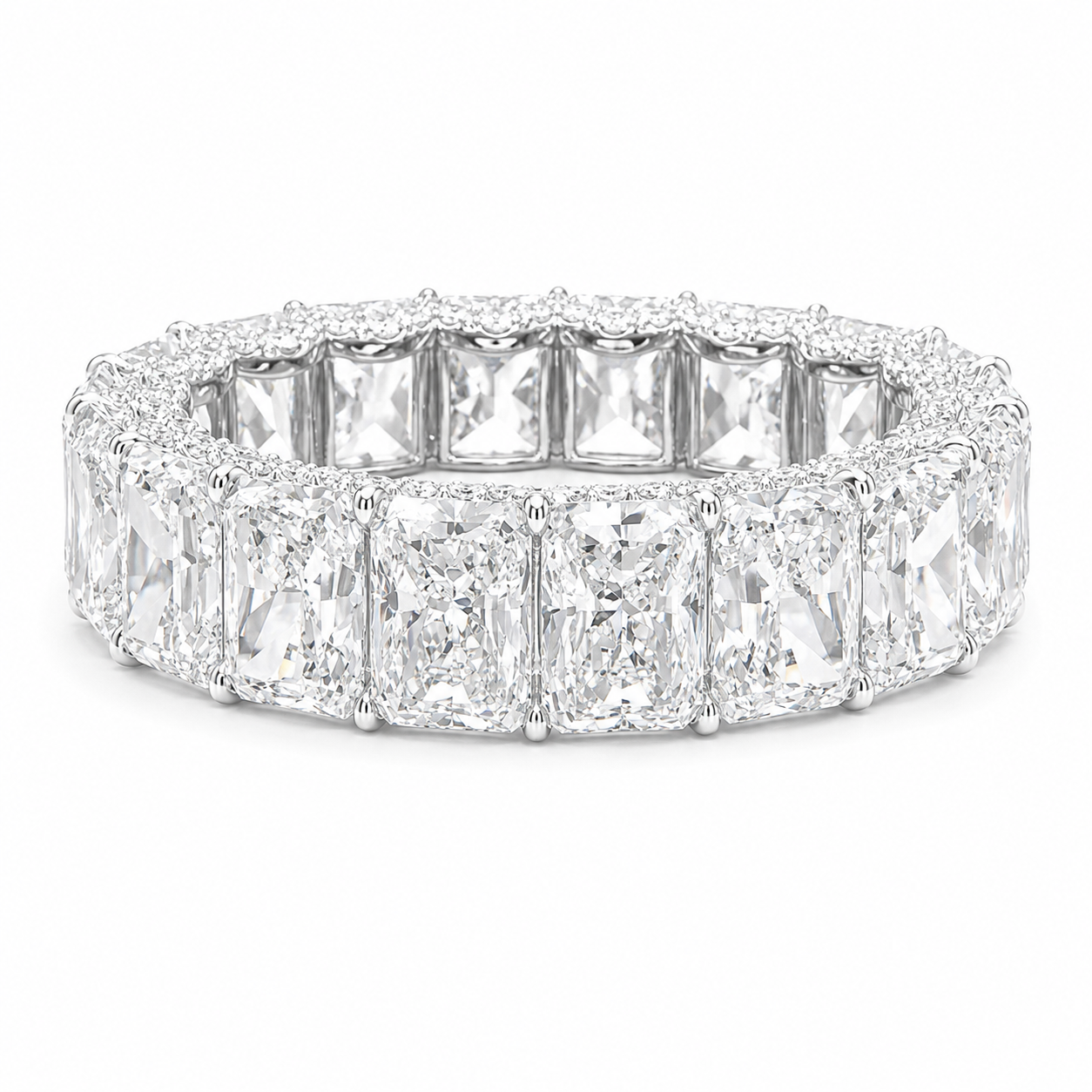 Radiant Cut Pave Eternity Womens Ring