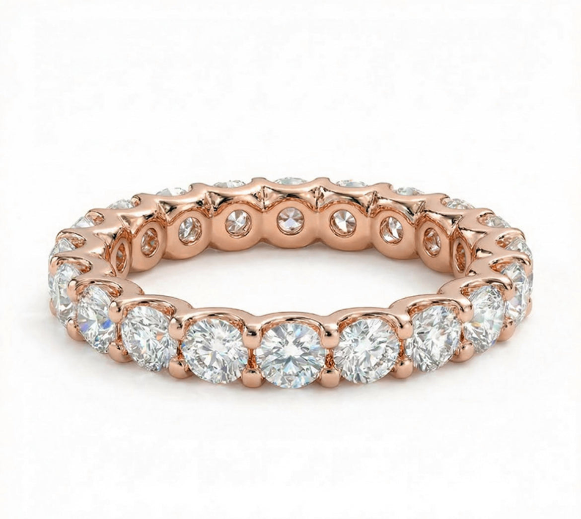 925S & VVS Moissanite 3mm Eternity Band Ring